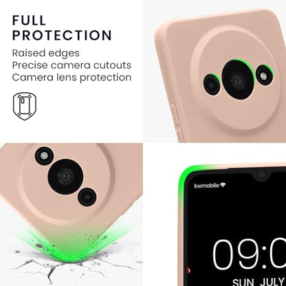 kwmobile Case Compatible with Xiaomi Redmi A3 Case - Protective Slim TPU Phone Cover - Soft Matte Finish - Coconut Swirl - color: Coconut Swirl