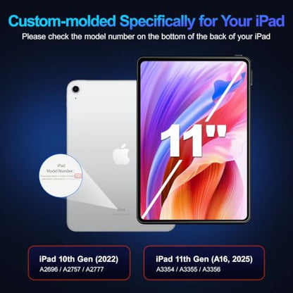 2 Pack Tempered Glass Screen Protector for iPad 11th (A16) 2025/iPad 10th Generation 2022, 9H 0.3mm Ultra Sensitive, High Transparency Film Guard - size: 11 inch