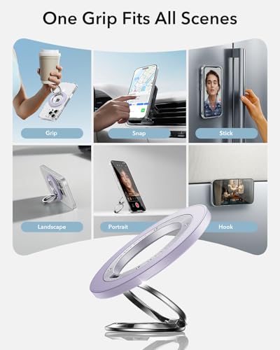 ESR for MagSafe Phone Grip for iPhone 17e/17-12, Dual-Side Phone Stand - color: Lavender