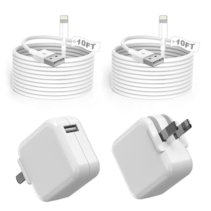 2Pack iPad Charger, 10FT Fast Charger iPad Cord with 12W USB Wall Charger - size: 2Pack 10FT