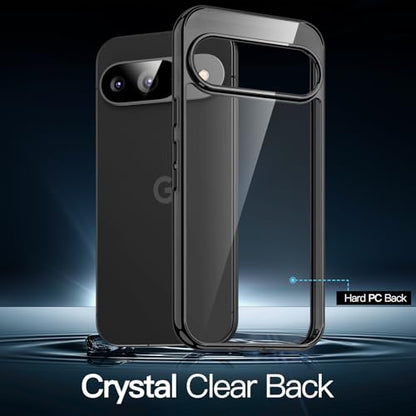 JETech Case for Google Pixel 9/9 Pro, Anti-Yellowing, Black | Shockproof Protection, Scratch Resistant Hard PC Back, Durable Transparent TPU Bumper - color: Black, size: Pixel 9/9 Pro