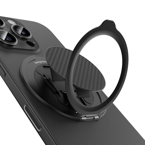 BENKS ArmorPop Magnetic Phone Grip & Stand for MagSafe, 360° Rotation Adjustable Phone Ring Holder for iPhone 17/16/15/14/13/12 Series, Durable Kevlar Design