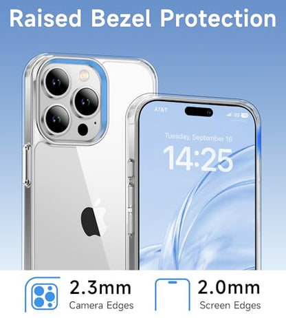 USLAI Case for iPhone 15 Pro Max, Anti-Yellowing, Crystal Clear Back, Shockproof & Military‑Grade Drop Protection - Transparent - color: Clear, size: iPhone 15 Pro Max