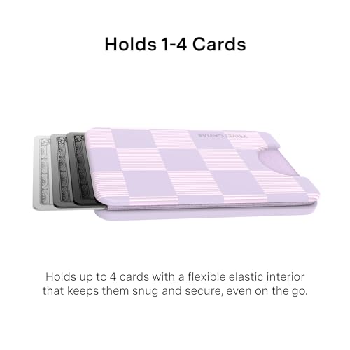 VELVET CAVIAR compatible with MagSafe Wallet - Magnetic Card Holder - color: Lilac Checkered
