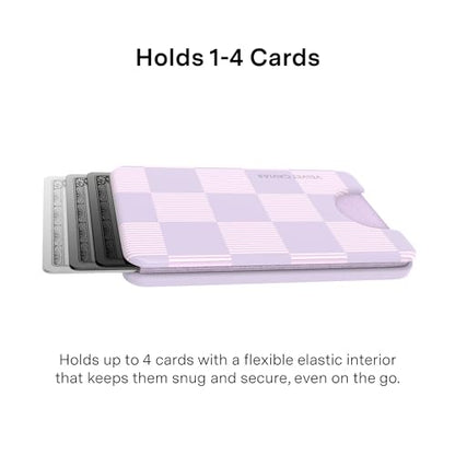 VELVET CAVIAR compatible with MagSafe Wallet - Magnetic Card Holder - color: Lilac Checkered