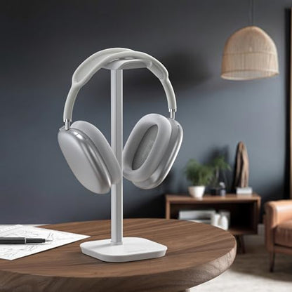 Headphone Stand, Aluminum Desk Headset Earphone Holder (White) - color: White