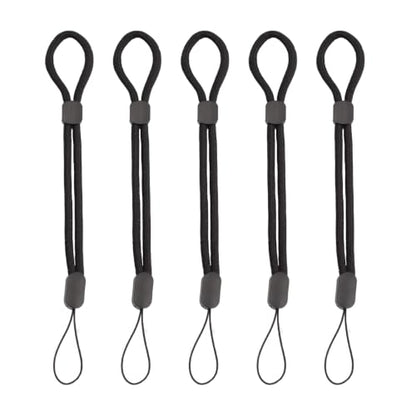 5 Pack Adjustable Wrist Straps, Black Nylon Hand Lanyards, Anti-Lost Wristlet Tether with Adjustable Slider for Cell Phones, Cameras, GoPro, USB Drives, Keys - Universal Fit