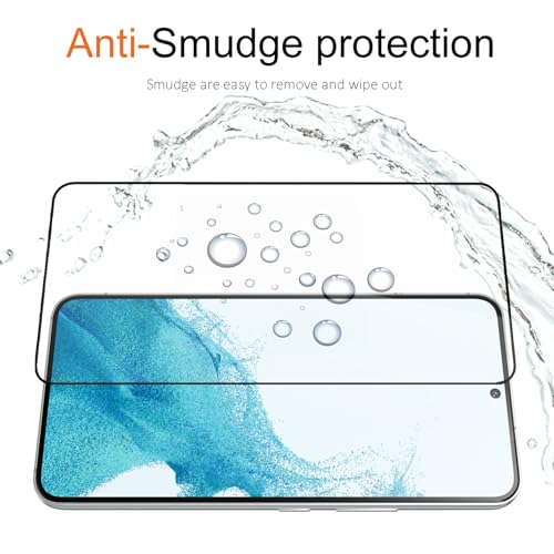 [2+2Pack] Tempered Glass Screen Protector for Samsung Galaxy S22 and Camera Lens Protector Fingerprint Unlock Full Coverage HD Clear Bubble Free 9H Compatible with Galaxy S22 6.1 inch - color: Samsung Galaxy S22 (6.1 inch)