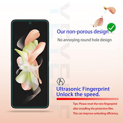 Galaxy Z Flip 4 5G Screen Protector + Camera Lens Protectors, [2+2 Pack] Full Coverage Screen Protector for Galaxy Z Flip 4 [Case-Friendly][Anti-Shatter][3D Glass] - size: Galaxy Z Flip 4 5G