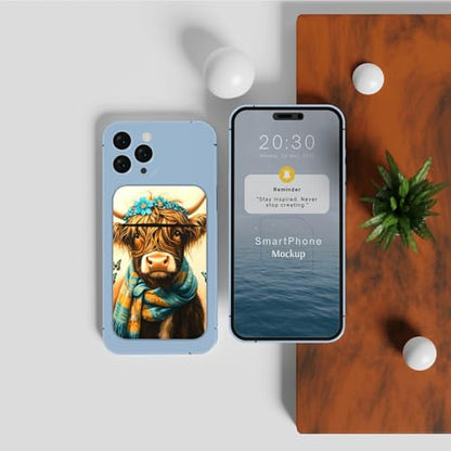 Phone Credit Card Holder Stick on, Cell Phone Pocket Self Adhesive Stretchy Stick on Wallet ID Credit Card Case Pouch Sleeve with Flap for All Smartphones, Blue Towel Cow - color: Blue Towel Cow