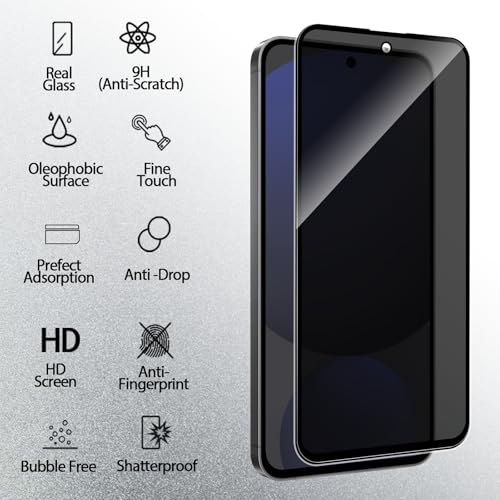 Privacy Screen Protector for Samsung Galaxy S24 FE + Lens Protector - size: Samsung Galaxy S24 FE