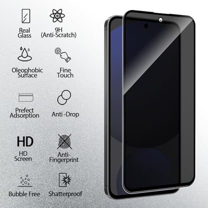 Privacy Screen Protector for Samsung Galaxy S24 FE + Lens Protector - size: Samsung Galaxy S24 FE
