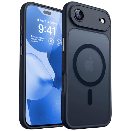 CANSHN Magnetic Compatible with iPhone Air Case, Black | Full Camera Protection, Compatible with MagSafe, Translucent Matte, Military-Grade Protection, Scratch Resistant, Slim Fit - color: Black, size: iPhone Air (6.9 Inch,1 Lens)