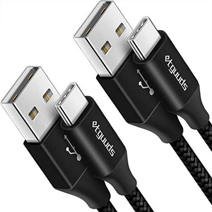 etguuds Long USB A to USB C Cable 15ft, 2-Pack USB to USB C Charging Cable - color: Black