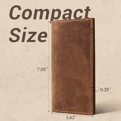 CoBak Genuine Leather Checkbook Cover for Women & Men, with RFID Blocking | Classic Design Check Book Holder for Personal and Business - color: *Genuine Leather Brown