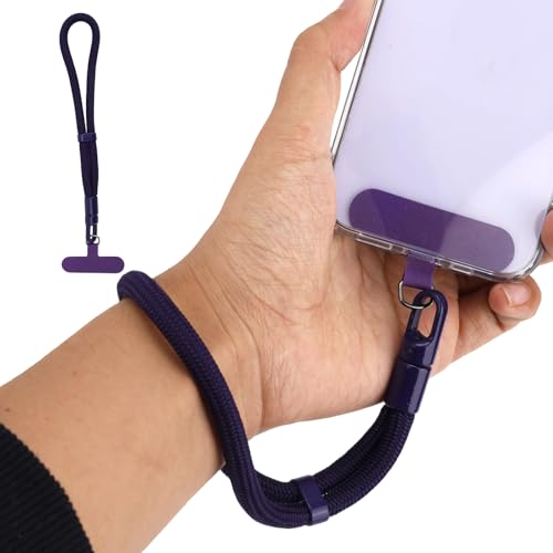 Phone Wrist Strap with Tether Tab, Anti-lossing Phone Lanyard Mobile Equipment Strap Adjustable Wristlet - color: Purple