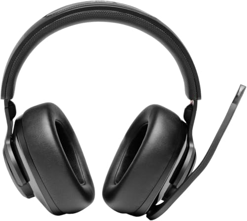 JBL Quantum 400 - Wired over-ear gaming headset with game-chat balance dial, JBL QuantumSURROUND and DTS, Voice focus directional flip-up mic and memory foam ear cushions (Black) - size: One Size