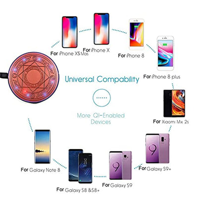 Magic Array Wireless Charger Dock, Creative Pattern Charging Pad, 10W Fast Charge for Qi Wireless Charging Devices,I - color: I