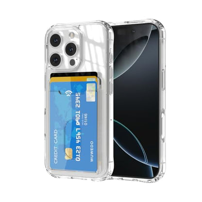 for iPhone 16 Pro Clear Wallet Case with an RFID Blocking Card, Holds 1-2 Credit Cards, Anti-Yellowing, Hybrid Protective Phone Case with Card Holder, 6.3" 2024 - color: RFID BC Clear, size: iPhone 16 Pro