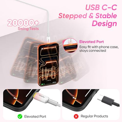 15FT USB C Cable, 60W Fast Charging, 480Mbps Data - color: Pink Gradient, size: 15FT