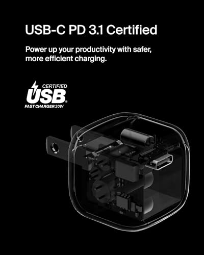 Belkin 20W Compact USB C Charger Block, Fast Charging for Travel - style: New Gen