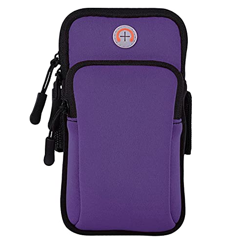 Running Armband Cell Phone Holder for iPhone 11 12 13 14 15 16e 16 17 Pro Max Xs X Xr 8 Plus SE Mini,Galaxy S26 S25 S24 S23 S22 Note 20,Key,Strap Pouch,Workout Exercise Sports Arm Band Sleeve - color: 1-Purple