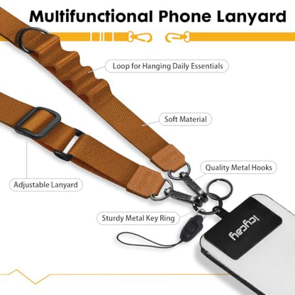Icycay Phone Lanyard Crossbody Strap Adjustable Teacher Women Golden Brown - color: 1 Golden Brown