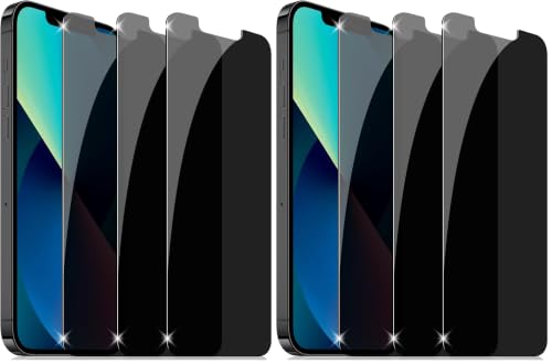 YMHML 6 Pack for iPhone 16e / 14/13 / 13 Pro Privacy Screen Protector, Anti Spy Privacy Screen for iPhone 14/13/13 Pro/16e Accessories, Private Case Friendly Film - size: iPhone 14/13/13 Pro/16e-6.1 Inch (Pack of 2)