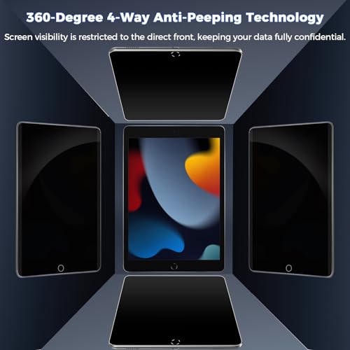 4-Way Magnetic Privacy Screen For iPad 10.2 Inch 9th Gen - color: 360 Magentic Privacy Screen, size: iPad 9th Gen 10.2"