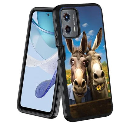 for Moto G 5G 2024/Moto G Play 5G 2024 Case, Military Grade Heavy Duty [3-Layer] Dustproof Shockproof Full-Body Protective Case for Motorola Moto G 5G 2024, Funny Donkey - color: Funny Donkey