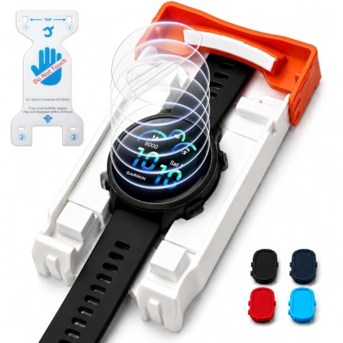 6 Pack Screen Protector for Garmin vivoactive 5/6 42mm, Tray + 4 Dust Plugs | Easy Install Dust-Free Alignment Tray, EPU Soft Film + 4 Dust Plugs, Bubble-Free, Full Coverage, HD Clear, Touch Sensitive - size: For Garmin Vivoactive 5/6 1.65-Inch