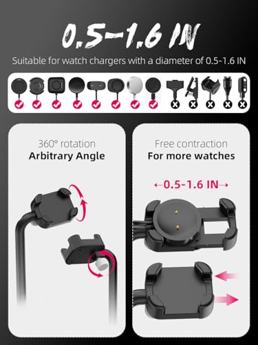 2 in 1 Universal Wireless Charging Dock - color: Black Universal Watch Bracket+Wireless charging
