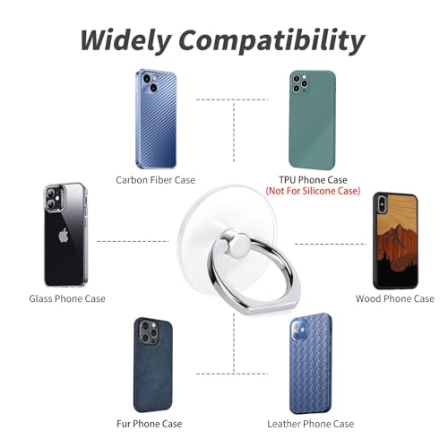 2 Pack Jsoerpay Cell Phone Ring Holder, Silver - color: Silver 2