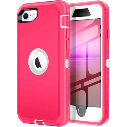 ENTRONIX Case Compatible with iPhone 8/7/SE - Triple-Layer Heavy Duty Protection Pink - color: Pink