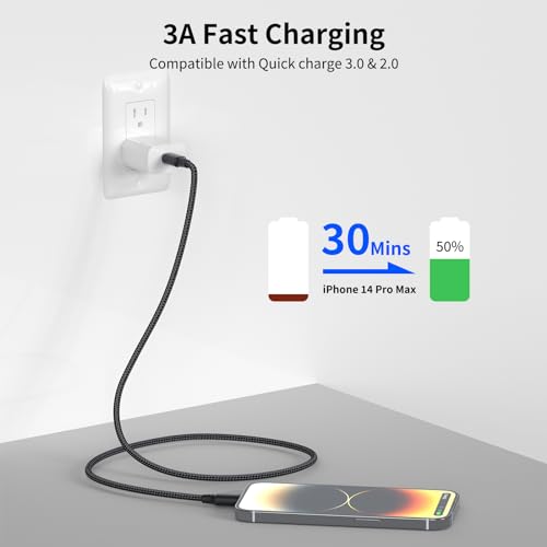 1.5FT USB C to Lightning Cable, 3Pack iPhone Charger Cord for iPhone 14/13 - size: 1.5FT