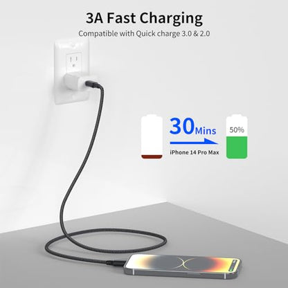 1.5FT USB C to Lightning Cable, 3Pack iPhone Charger Cord for iPhone 14/13 - size: 1.5FT