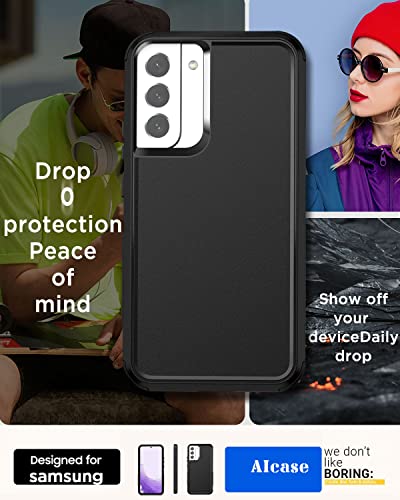 AICase for Galaxy S22 Case,Heavy Duty Rugged Pocket-Friendly Phone Case,Durable Military Grade Protection Shockproof/Drop Proof/Dust-Proof Protective Cover for Samsung Galaxy S22 6.1“ (Black) - color: Black Case
