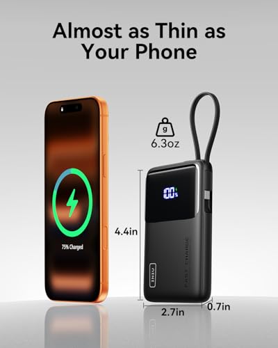 INIU Portable Charger, Smaller 45W Fast Charging Power Bank, 10000mAh Black - color: Black, size: 10000mAh