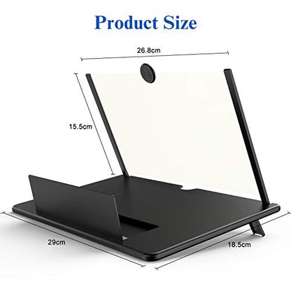 14 inch 3D HD Magnifying Screen Magnifier for Cell Phone - color: Black-14''