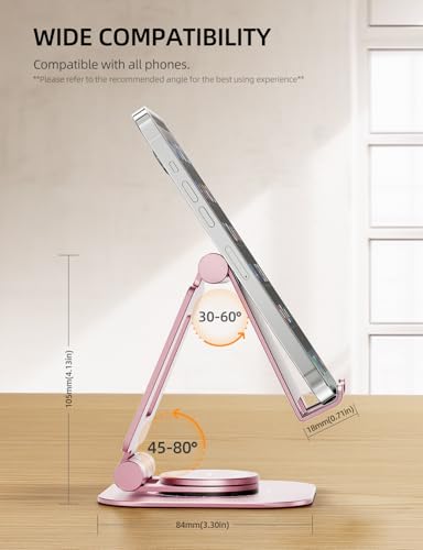 Nulaxy 2-Pack 360° Rotating Dual Adjustable Phone Stand, Charging-Friendly - color: Black & Rose Gold