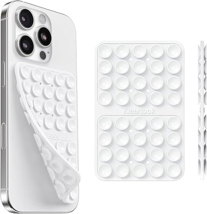 Klearlook Silicone Double Sided Suction Cup Phone Case Mount, White - color: Classic White