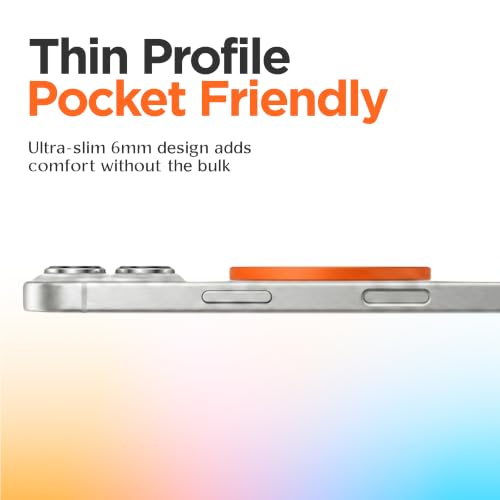 FELONY CASE - Neon Orange Ring Grip and Stand - Version 2.0- Improved Stronger Magnet, Magnetic Phone Ring Holder for MagSafe Compatible iPhone 17, 16, 15, 14, 13, 12, Pro, Pro Max Air-Drop Protection - color: Neon Orange