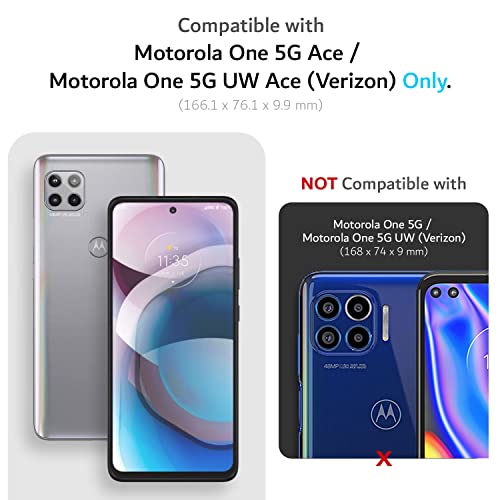 TUDIA DualShield Designed for Motorola One 5G ACE Phone Case 2021, [Merge] Shockproof Military Grade Dual Layer Tough Slim Heavy Duty Protection for Moto One 5G UW ACE Case - Matte Black - color: Matte Black