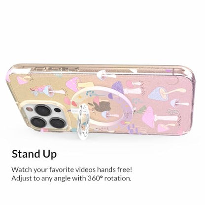 VELVET CAVIAR Compatible with MagSafe Phone Grip - Magnetic Ring Holder with Adjustable Stand - Removable MagSafe Accessories for iPhone 16, 15, 14, 13, 12 (Enchanted Mushrooms) - color: Enchanted Mushrooms