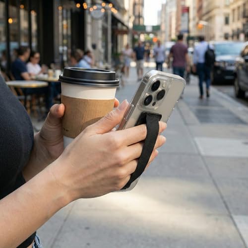 Hand Holder Strap for Smartphones & Tablet，Handle Grip (Black) - 1pc