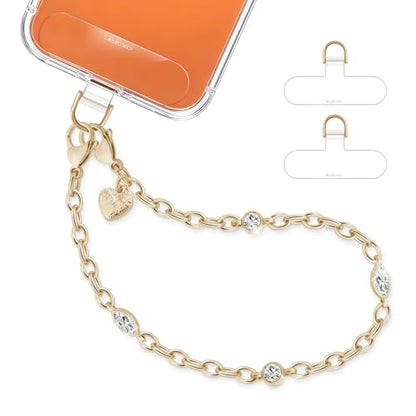 Phone Charm Strap Detachable Wrist Strap For iPhone Anti Theft Strap Phone Chain Wristlet - color: Metallic Gold