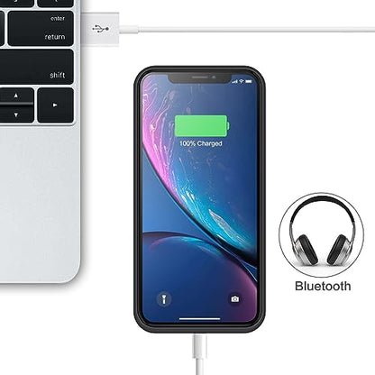 Battery Case for iPhone XR, 6800mAh Portable Charging Case for iPhone XR Rechargeable Backup External Battery Pack Extended Battery Protective Charger Case(6.1inch)-Black