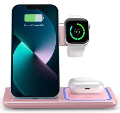 Wireless Charging Station, 3 in 1 Wireless Charger Stand, Fast Wireless Charging Dock for iPhone 14/13/12/11/Pro/X/Max/XS/XR/8/Plus, for Apple Watch 8/7/6/5/4/3/2/SE, for Airpods 3/2/Pro(White) - color: White