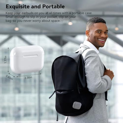 Wireless Charging Case Replacement Compatible with AirPod Pro 2nd & 1st Generation, Air Pod Pro 2 1 Charger Case with Bluetooth Pairing Sync Button,White