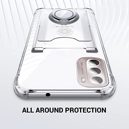 Shields Up for Moto G Stylus 4G 2022 Case with Card Holder, Clear | Minimalist Wallet Case, 3 Card Slots, 360° Rotation Ring Stand/Kickstand, Drop Protection Protective Cover - size: Moto G Stylus 4G 2022